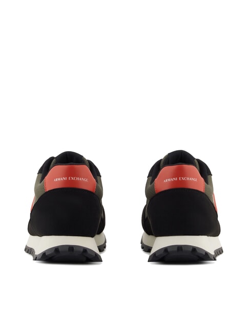 DROP MICROSUEDE Sneaker mit kontrastierendem Logo schwarz+oliv nacht+k&uuml;rbis - Herrenschuhe