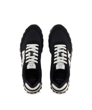 ARMANI EXCHANGE DROP MICROSUEDE Sneaker mit kontrastierendem Logo schwarz + cremewei&szlig; - Herrenschuhe - 3
