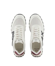 ARMANI EXCHANGE DROP MICROSUEDE Sneaker mit kontrastierendem Logo Off-White + Dunkelblau + Granatrot - Herrenschuhe - 3