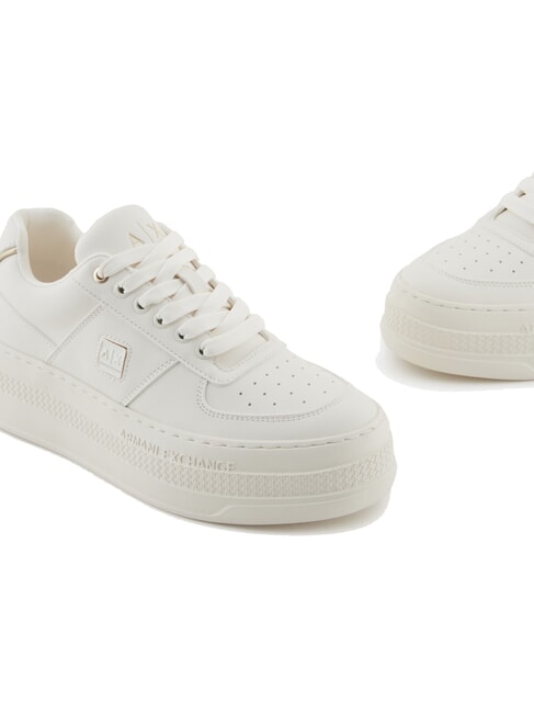 JANE Plateau-Sneaker gebrochenes Wei&szlig; + blasses Gold - Damenschuhe