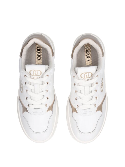 ME 03 Leder-Sneakers mit Logo Wei&szlig; - Damenschuhe