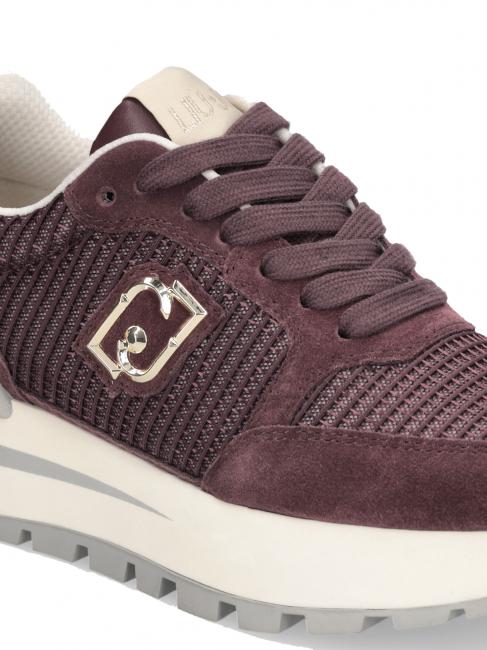 AMAZING 25 Sneakers aus Wildleder und Mesh karminrot/hellgold - Damenschuhe