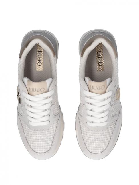 AMAZING 25 Sneakers aus Wildleder und Mesh gebrochenes Wei&szlig;/Hellgold - Damenschuhe