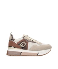 LIUJO MAXI WONDER 01 Plateau-Sneaker mit Python-Details Seil/Schokolade - Damenschuhe - 3