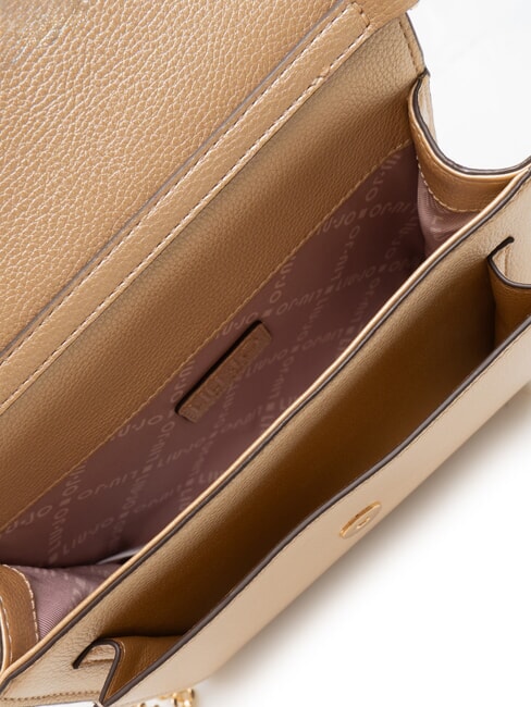 CALIWEN Kleine Umh&auml;ngetasche mit &Uuml;berschlag Hell Gold - Damentaschen