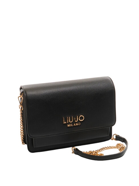 CALIWEN Kleine Umh&auml;ngetasche mit &Uuml;berschlag SCHWARZ - Damentaschen