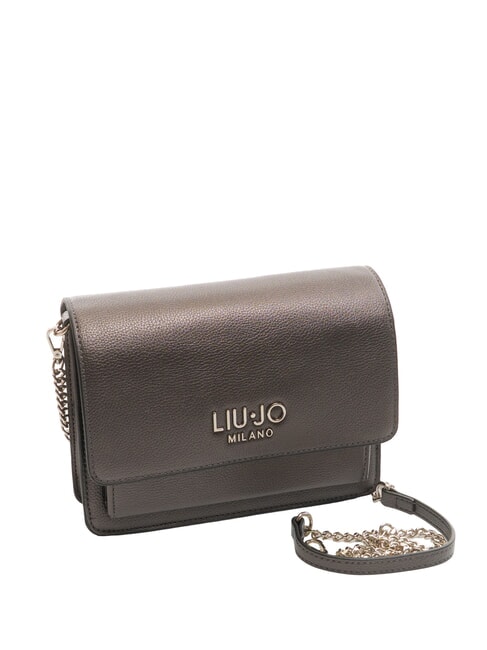 CALIWEN Kleine Umh&auml;ngetasche mit &Uuml;berschlag Anthrazit met. - Damentaschen