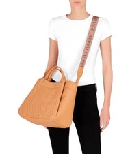 ARMANI EXCHANGE WAVE Gro&szlig;e perforierte Handtasche Kamelrosa - Damentaschen - 5