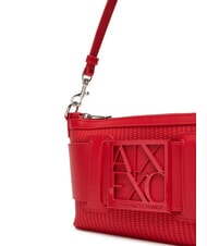 ARMANI EXCHANGE SUSIE STRAW Umh&auml;ngetasche mit Logo Rot - Damentaschen - 3
