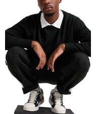 ARMANI EXCHANGE A|X Sneaker mit kontrastierenden Eins&auml;tzen Off White + Jet Set - Herrenschuhe - 7