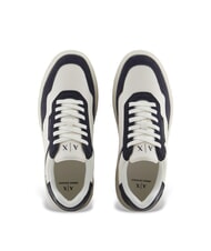 ARMANI EXCHANGE A|X Turnschuhe gebrochenes Wei&szlig; + dunkles Marineblau - Herrenschuhe - 4