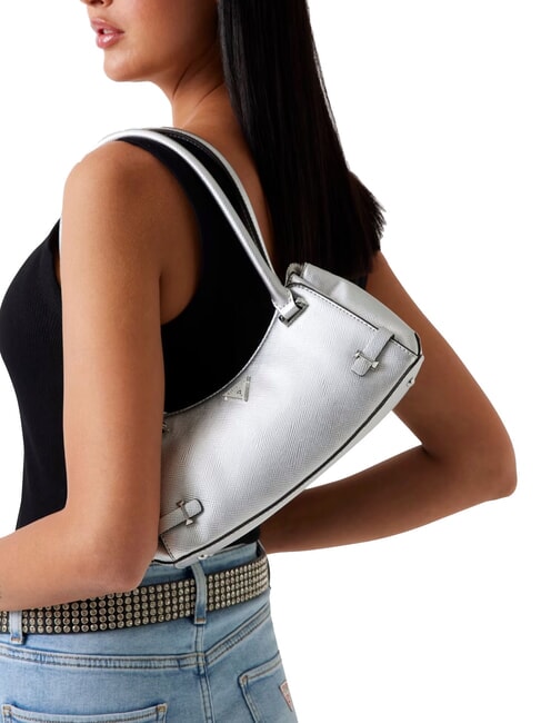 ROSALBA Schultertasche mit Saffiano-Print SILBER - Damentaschen