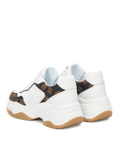 HAPYY3 Sneaker mit Pfingstrosen-Logoeins&auml;tzen Weiss-braun - Damenschuhe