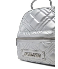 LOVE MOSCHINO QUILTED Gesteppter Rucksack Silber - Damentaschen - 4