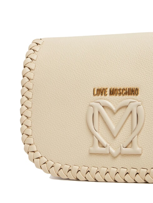 BRAIDED Umh&auml;ngetasche mit &Uuml;berschlag Elfenbein - Damentaschen