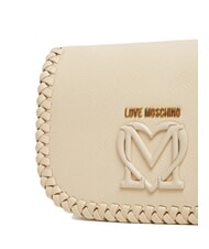 LOVE MOSCHINO BRAIDED Umh&auml;ngetasche mit &Uuml;berschlag Elfenbein - Damentaschen - 4