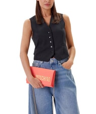 LOVE MOSCHINO BOLD LOGO Tasche mit Klappe und Kettenschultergurt Koralle - Damentaschen - 5