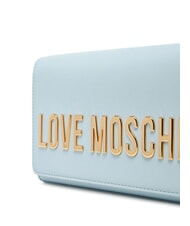 LOVE MOSCHINO BOLD LOGO Tasche mit Klappe und Kettenschultergurt Hellblau - Damentaschen - 3