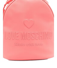 LOVE MOSCHINO LOVE EMBOSSED Rucksack mit gesticktem Logo Koralle - Damentaschen - 3