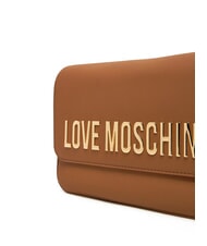 LOVE MOSCHINO LAMINATED BOLD LOVE Umh&auml;ngetasche mit &Uuml;berschlag Kamel - Damentaschen - 4