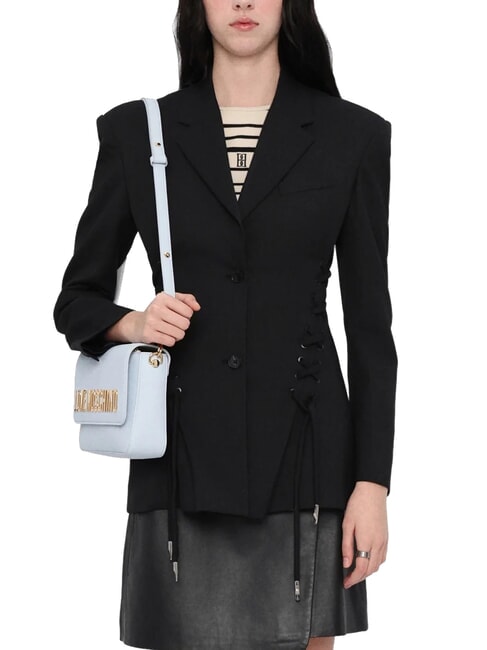 LAMINATED BOLD LOVE Umh&auml;ngetasche mit &Uuml;berschlag Hellblau - Damentaschen