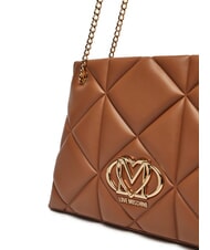 LOVE MOSCHINO GEOMETRIC Umh&auml;ngetasche mit Kettengriffen Kamel - Damentaschen - 3