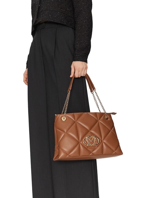 GEOMETRIC Umh&auml;ngetasche mit Kettengriffen Kamel - Damentaschen