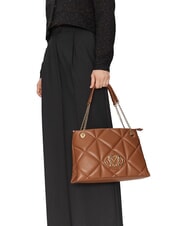 LOVE MOSCHINO GEOMETRIC Umh&auml;ngetasche mit Kettengriffen Kamel - Damentaschen - 5