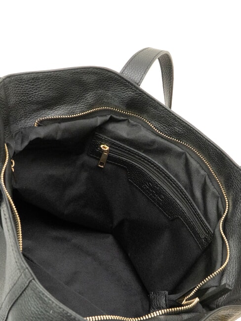 MARTINA Dollar-Shopper-Tasche aus Leder Schwarz - Damentaschen