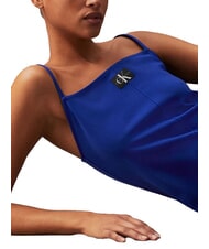 CALVIN KLEIN CK JEANS Kurzes Kleid mit d&uuml;nnen Tr&auml;gern Saphirblau - Damenkleider - 3