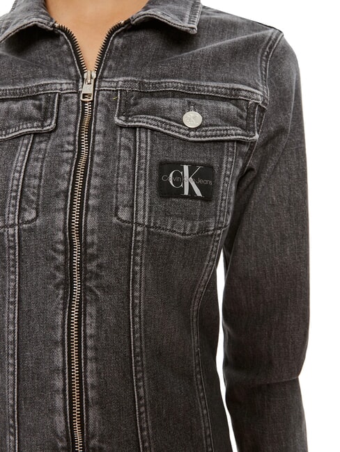 CK JEANS Lang&auml;rmliges Jeanskleid mit durchgehendem Rei&szlig;verschluss Jeansgrau - Damenkleider