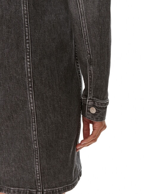CK JEANS Lang&auml;rmliges Jeanskleid mit durchgehendem Rei&szlig;verschluss Jeansgrau - Damenkleider
