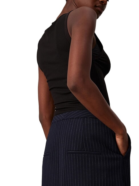 CK Nadelstreifen-Midirock Nachthimmel / grauer Morgenstreifen - Damenr&ouml;cke