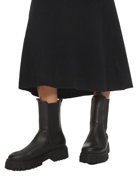 CK Gerippter ausgestellter Midirock ck schwarz - Damenr&ouml;cke