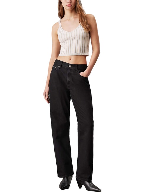 CK JEANS Bralette-Tanktop aus Baumwolle Elfenbein / Pelikan - T-Shirts und Tops f&uuml;r Damen