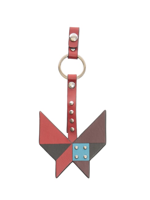 MUSE Kartenetui aus Leder und Metall Burgund - Schl&uuml;sselanh&auml;nger und Schl&uuml;sseletuis