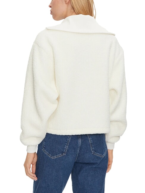 CK JEANS Teddy-Sweatshirt mit halbem Rei&szlig;verschluss Elfenbein - Sweatshirts Damen