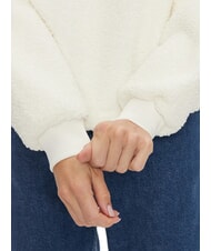 CALVIN KLEIN CK JEANS Teddy-Sweatshirt mit halbem Rei&szlig;verschluss Elfenbein - Sweatshirts Damen - 4