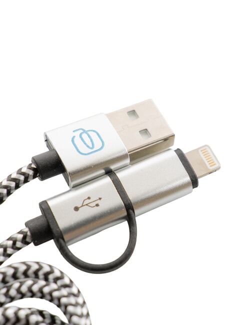 BAGMOTIC Lederkabelbinder mit USB-Kabel Leder / blau - Reisezubeh&ouml;r