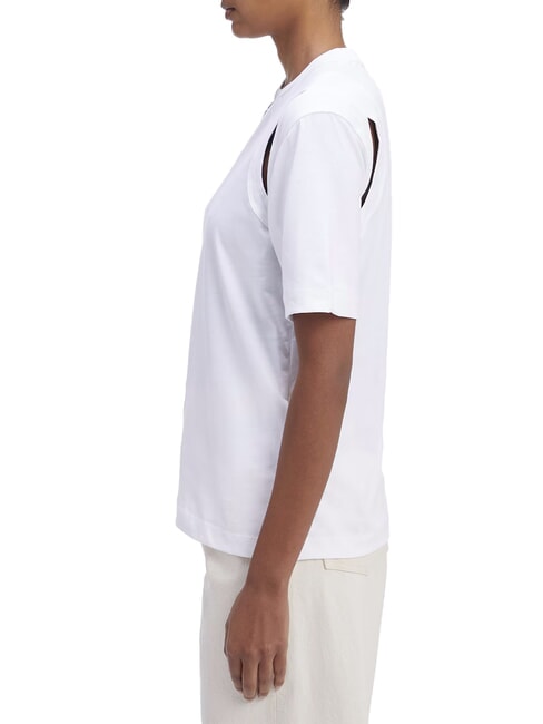 CK Kurz&auml;rmliges Cut-Out-T-Shirt strahlendes Wei&szlig; - T-Shirts und Tops f&uuml;r Damen