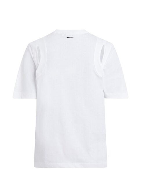 CK Kurz&auml;rmliges Cut-Out-T-Shirt strahlendes Wei&szlig; - T-Shirts und Tops f&uuml;r Damen