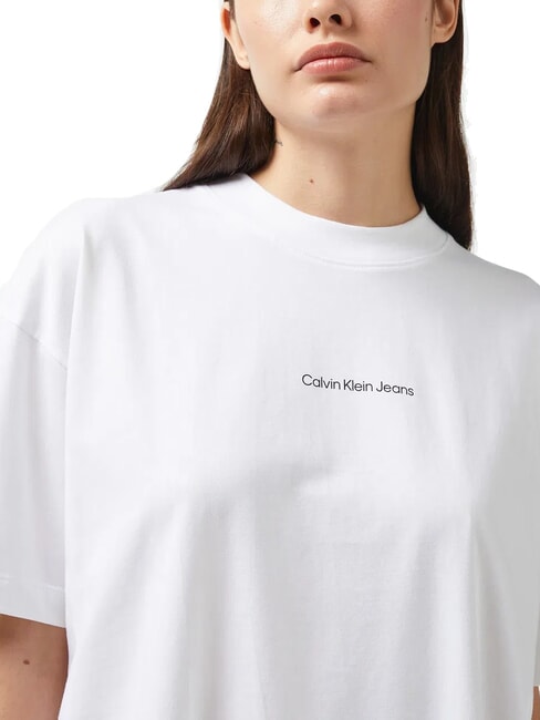 CK JEANS Relaxed Fit Kurzarm-T-Shirt mit Print strahlendes Wei&szlig; - T-Shirts und Tops f&uuml;r Damen