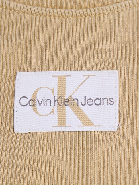 CK JEANS Kurz&auml;rmliges Cropped-T-Shirt blasses Khaki - T-Shirts und Tops f&uuml;r Damen