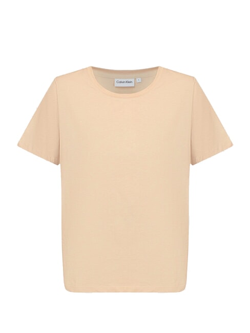 CK Kurz&auml;rmliges T-Shirt mit Rundhalsausschnitt Eiskaffee - T-Shirts und Tops f&uuml;r Damen