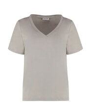 CALVIN KLEIN CK Kurz&auml;rmliges T-Shirt mit V-Ausschnitt Sandkiesel - T-Shirts und Tops f&uuml;r Damen - 4