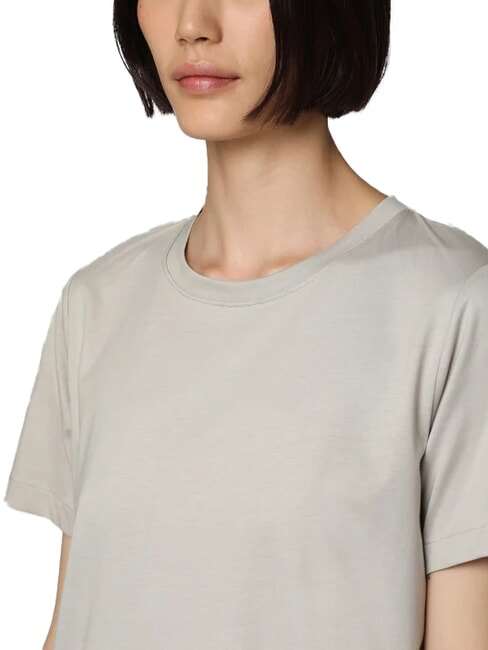 CK Kurz&auml;rmliges T-Shirt mit Rundhalsausschnitt Sandkiesel - T-Shirts und Tops f&uuml;r Damen