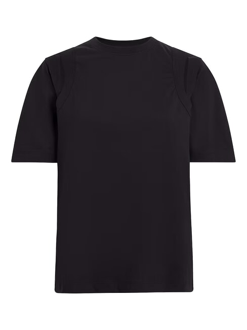 CK Kurz&auml;rmliges Cut-Out-T-Shirt ck schwarz - T-Shirts und Tops f&uuml;r Damen