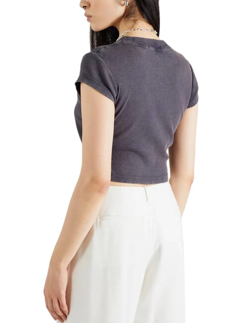 CK JEANS Kurz&auml;rmliges Cropped-T-Shirt gewaschenes Schwarz - T-Shirts und Tops f&uuml;r Damen