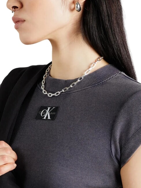 CK JEANS Kurz&auml;rmliges Cropped-T-Shirt gewaschenes Schwarz - T-Shirts und Tops f&uuml;r Damen