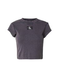 CALVIN KLEIN CK JEANS Kurz&auml;rmliges Cropped-T-Shirt gewaschenes Schwarz - T-Shirts und Tops f&uuml;r Damen - 4